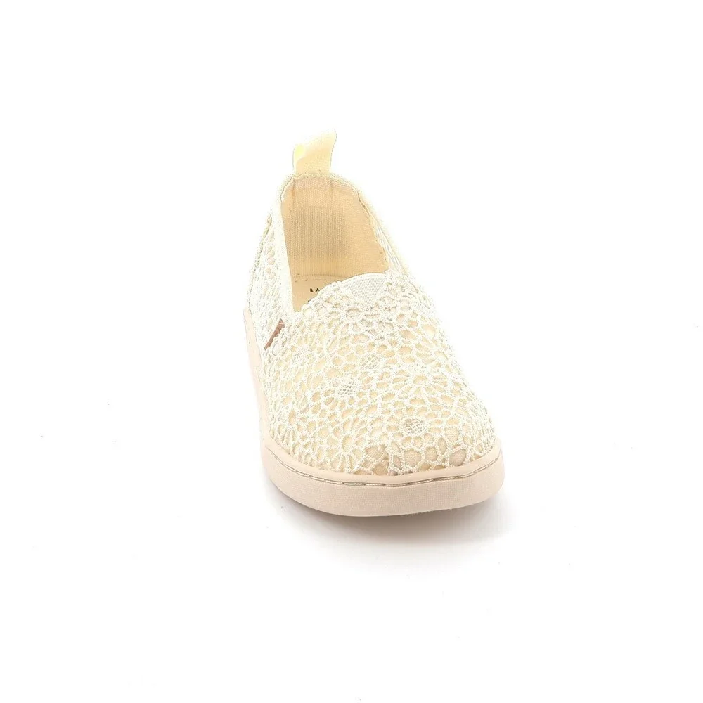 Toms Alpargata 10020616 Girls 5Y M Ivory Floral Slip On Espadrille Shoes NCZ323